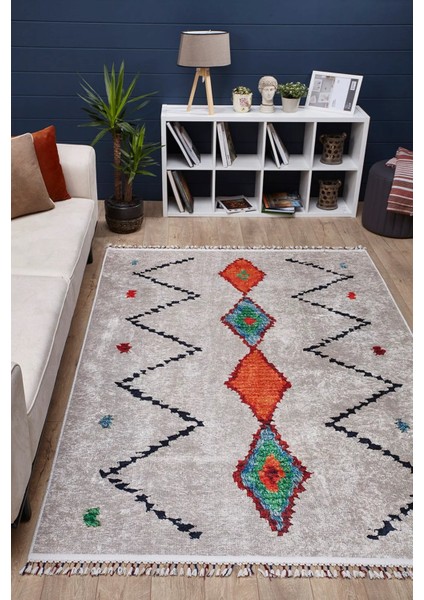 Wroclawskie Turuncu Göbekli Etnik Modern Desenli Makinada Yıkanabilir Hav Toz Vermez Leke Tutmayan Kaymaz Taban Dijital Makine Baskı Salon Yolluk Mutfak Halı modelleri