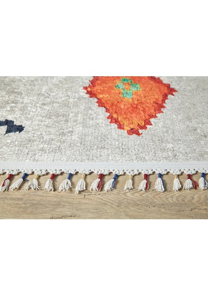 Wroclawskie Turuncu Göbekli Etnik Modern Desenli Makinada Yıkanabilir Hav Toz Vermez Leke Tutmayan Kaymaz Taban Dijital Makine Baskı Salon Yolluk Mutfak Halı fırsatları