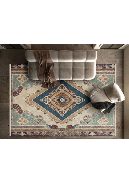 Göbekli Bej Pamuk Dikdörtgen Modern Desenli Pamuk Makinada Yıkanabilir Hav Toz Vermez Leke Tutmayan Kaymaz Taban Dijital Makine Baskı Salon Yolluk Mutfak Halı fırsatları