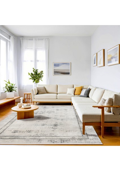 Gri Geometrik Etnik Modern Desenli Pamuk Makinada Yıkanabilir Hav Toz Vermez Leke Tutmayan Kaymaz Taban Dijital Makine Baskı Salon Yolluk Mutfak Halı fırsatları