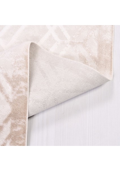 Abiotic Bej Geometrik Etnik Modern Desenli Akrilik Hav Vermeyen Leke Tutmayan Kolay Temizlenen Yumuşak Makine Salon Yolluk Mutfak Halı modelleri