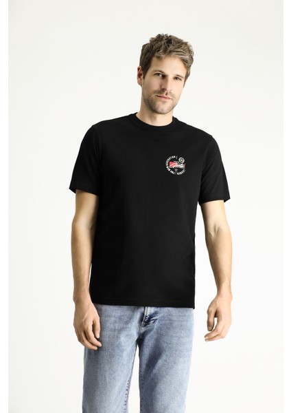 Bisiklet Yaka Regular Fit Baskılı Süprem Pamuk Tişört