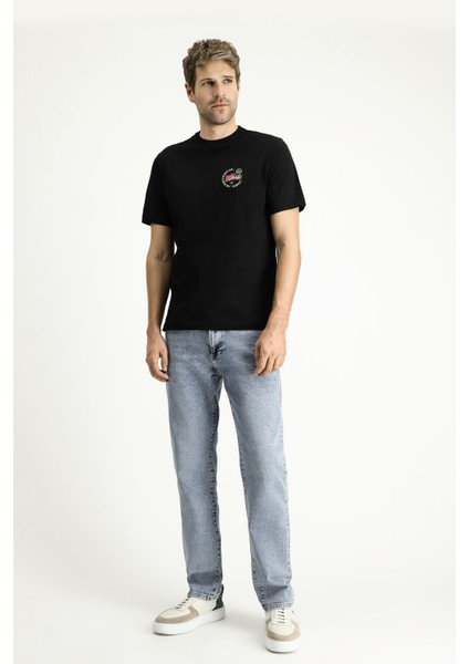 Bisiklet Yaka Regular Fit Baskılı Süprem Pamuk Tişört fiyatları