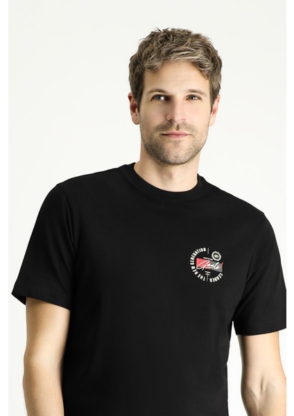 Bisiklet Yaka Regular Fit Baskılı Süprem Pamuk Tişört modelleri