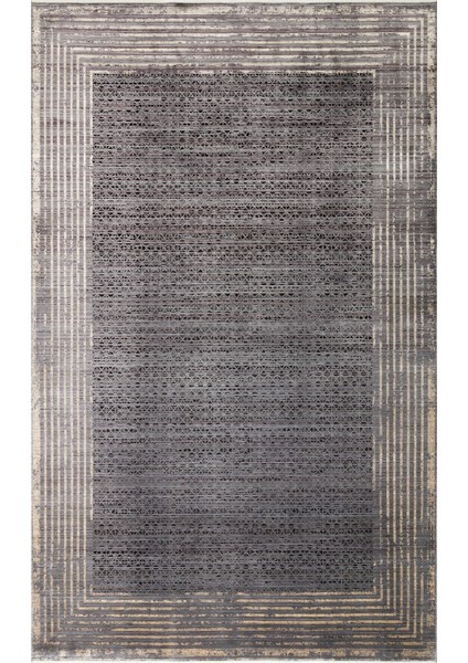 Seattle Klasik Antrasit Viskon Dikdörtgen Modern Desenli Akrilik Hav Vermeyen Leke Tutmayan Kolay Temizlenen Yumuşak Makine Salon Yolluk Mutfak Halı