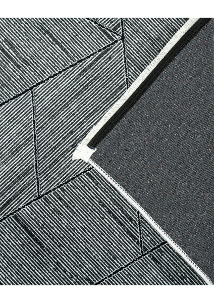 Praneeth Gri Geometrik Etnik Modern Desenli Kadife Makinada Yıkanabilir Hav Toz Vermez Leke Tutmayan Kaymaz Taban Dijital Makine Baskı Salon Yolluk Mutfak Halı fırsatları