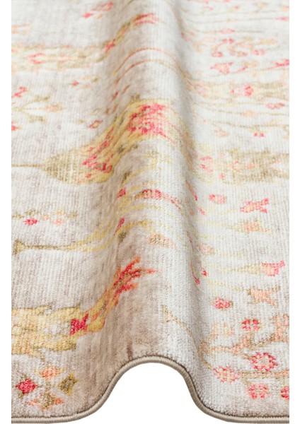 Çiçekli Bej Tensel Dikdörtgen Modern Desenli Akrilik Hav Vermeyen Leke Tutmayan Kolay Temizlenen Yumuşak Makine Salon Yolluk Mutfak Halı modelleri