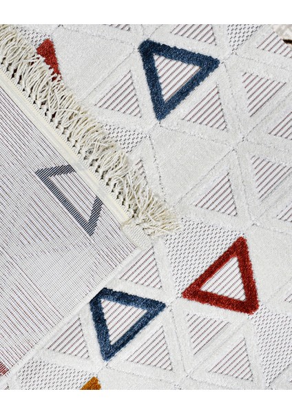 Keyson Krem Geometrik Etnik Modern Desenli Hav Vermeyen Leke Tutmayan Kolay Temizlenen Yumuşak Makine Salon Yolluk Mutfak Halı indirimleri