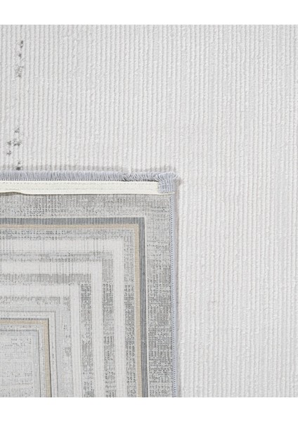 Lavonne Çerçeveli Gri Akrilik Dikdörtgen Modern Desenli Akrilik Hav Vermeyen Leke Tutmayan Kolay Temizlenen Yumuşak Makine Salon Yolluk Mutfak Halı fiyatları