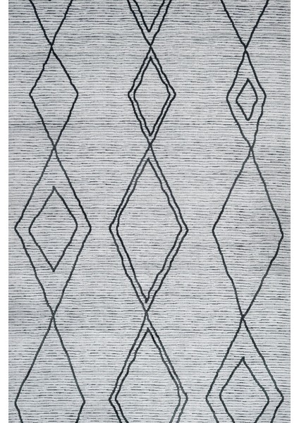 Geometrik Gri Pamuk Dikdörtgen Modern Desenli Pamuk Makinada Yıkanabilir Hav Toz Vermez Leke Tutmayan Kaymaz Taban Dijital Makine Baskı Salon Yolluk Mutfak Halı