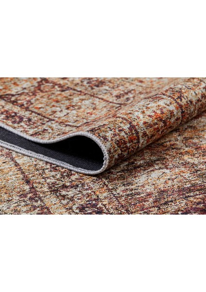 Nazarovo Kahverengi Eskitme Etnik Modern Desenli Makinada Yıkanabilir Hav Toz Vermez Leke Tutmayan Kaymaz Taban Dijital Makine Baskı Salon Yolluk Mutfak Halı indirimleri