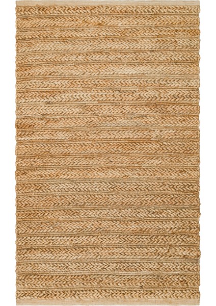 Modern Bej Jüt Dikdörtgen Modern Desenli Akrilik Hav Vermeyen Leke Tutmayan Kolay Temizlenen Yumuşak Makine Salon Yolluk Jüt Halı