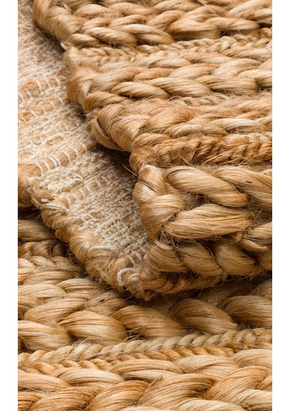 Modern Bej Jüt Dikdörtgen Modern Desenli Akrilik Hav Vermeyen Leke Tutmayan Kolay Temizlenen Yumuşak Makine Salon Yolluk Jüt Halı