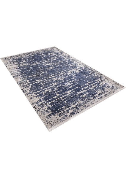 Lesosibirsk Lacivert Modern Etnik Desenli Makinada Yıkanabilir Hav Toz Vermez Leke Tutmayan Kaymaz Taban Dijital Makine Baskı Salon Yolluk Mutfak Halı fiyatları