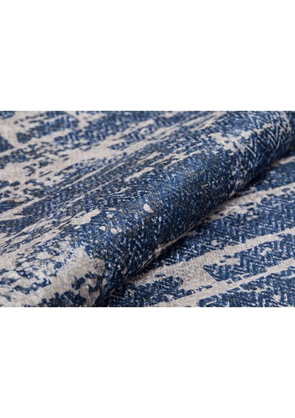 Lesosibirsk Lacivert Modern Etnik Desenli Makinada Yıkanabilir Hav Toz Vermez Leke Tutmayan Kaymaz Taban Dijital Makine Baskı Salon Yolluk Mutfak Halı fırsatları