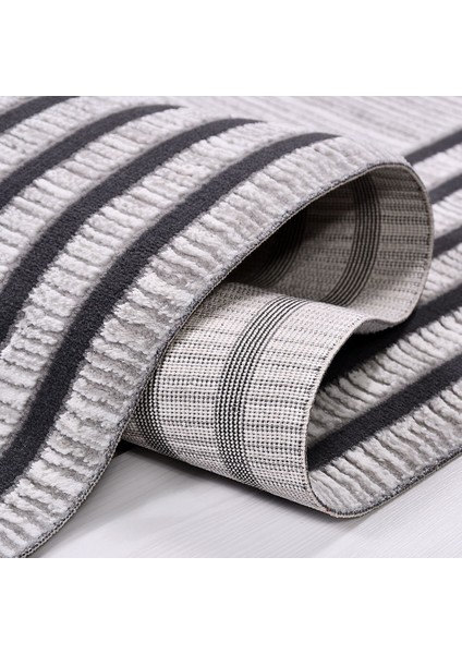 Brynn Gri Çerçeveli Etnik Modern Desenli Poliproplen Hav Vermeyen Leke Tutmayan Kolay Temizlenen Yumuşak Makine Salon Yolluk Mutfak Halı modelleri