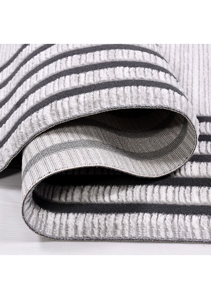 Brynn Gri Çerçeveli Etnik Modern Desenli Poliproplen Hav Vermeyen Leke Tutmayan Kolay Temizlenen Yumuşak Makine Salon Yolluk Mutfak Halı fırsatları