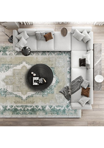 Mavi Klasik Etnik Modern Desenli Pamuk Makinada Yıkanabilir Hav Toz Vermez Leke Tutmayan Kaymaz Taban Dijital Makine Baskı Salon Yolluk Mutfak Halı modelleri