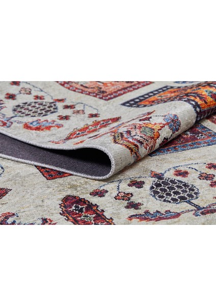 Yukon Bej Patchwork Etnik Modern Desenli Makinada Yıkanabilir Hav Toz Vermez Leke Tutmayan Kaymaz Taban Dijital Makine Baskı Salon Yolluk Mutfak Halı indirimleri