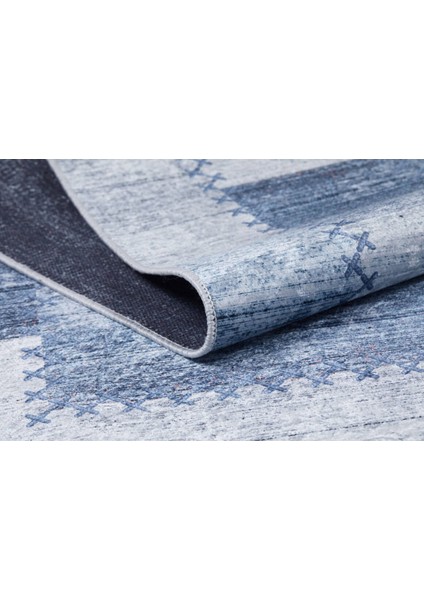 Cengdu Mavi Patchwork Etnik Modern Desenli Makinada Yıkanabilir Hav Toz Vermez Leke Tutmayan Kaymaz Taban Dijital Makine Baskı Salon Yolluk Mutfak Halı modelleri