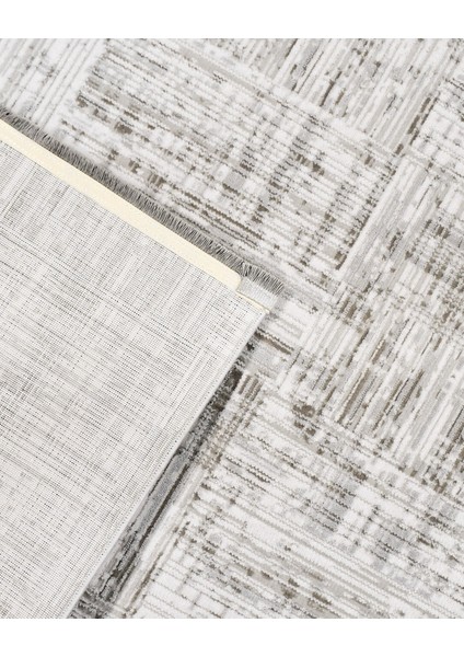 Abolish Gri Geometrik Etnik Modern Desenli Akrilik Hav Vermeyen Leke Tutmayan Kolay Temizlenen Yumuşak Makine Salon Yolluk Mutfak Halı fırsatları