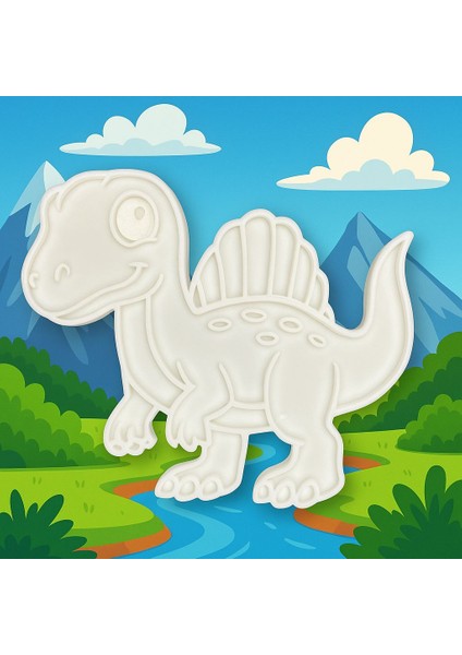 Yelken Dino Figür Boyama Seti – 4 Renk Boya + 1 Fırça | Çocuk Eğitici Hobi Plakası (12 Cm) fırsatları