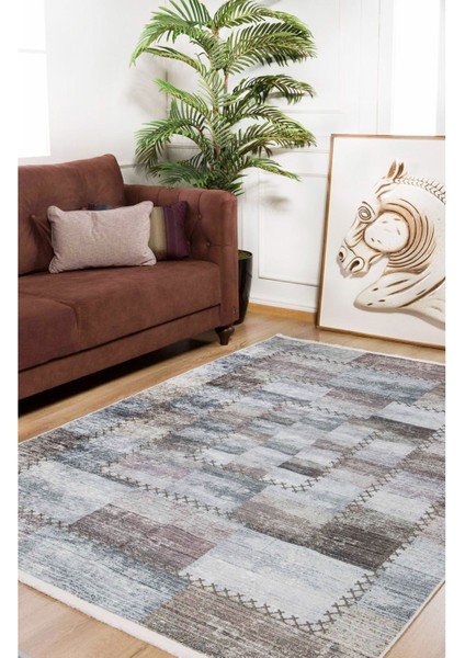 Quebec Yeşil Patchwork Etnik Modern Desenli Makinada Yıkanabilir Hav Toz Vermez Leke Tutmayan Kaymaz Taban Dijital Makine Baskı Salon Yolluk Mutfak Halı modelleri