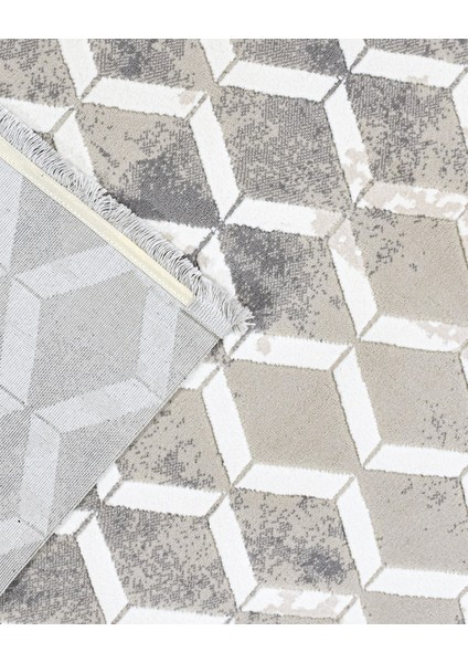 Blair Gri Geometrik Etnik Modern Desenli Poliproplen Hav Vermeyen Leke Tutmayan Kolay Temizlenen Yumuşak Makine Salon Yolluk Mutfak Halı