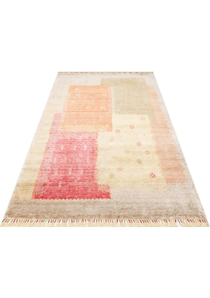 Geometrik Sarı Tensel Dikdörtgen Modern Desenli Akrilik Hav Vermeyen Leke Tutmayan Kolay Temizlenen Yumuşak Makine Salon Yolluk Mutfak Halı fırsatları