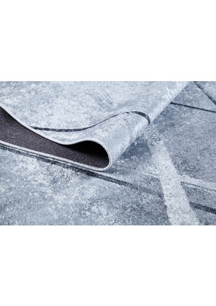 Mahabad Gri Çizgili Etnik Modern Desenli Makinada Yıkanabilir Hav Toz Vermez Leke Tutmayan Kaymaz Taban Dijital Makine Baskı Salon Yolluk Mutfak Halı fırsatları