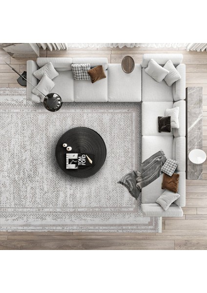 Gri Geometrik Etnik Modern Desenli Pamuk Makinada Yıkanabilir Hav Toz Vermez Leke Tutmayan Kaymaz Taban Dijital Makine Baskı Salon Yolluk Mutfak Halı fırsatları