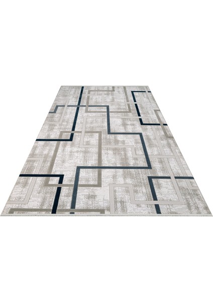 Skyler Geometrik Gri Akrilik Kare Modern Desenli Akrilik Hav Vermeyen Leke Tutmayan Kolay Temizlenen Yumuşak Makine Salon Yolluk Mutfak Halı fiyatları