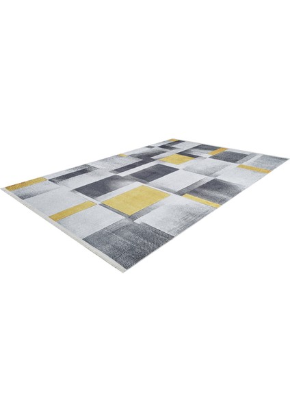 Cantonment Sarı Modern Etnik Desenli Makinada Yıkanabilir Hav Toz Vermez Leke Tutmayan Kaymaz Taban Dijital Makine Baskı Salon Yolluk Mutfak Halı modelleri