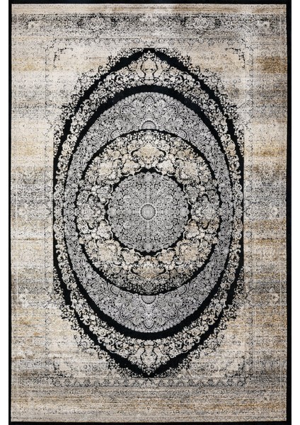 Lacivert Klasik Etnik Modern Desenli Pamuk Makinada Yıkanabilir Hav Toz Vermez Leke Tutmayan Kaymaz Taban Dijital Makine Baskı Salon Yolluk Mutfak Halı