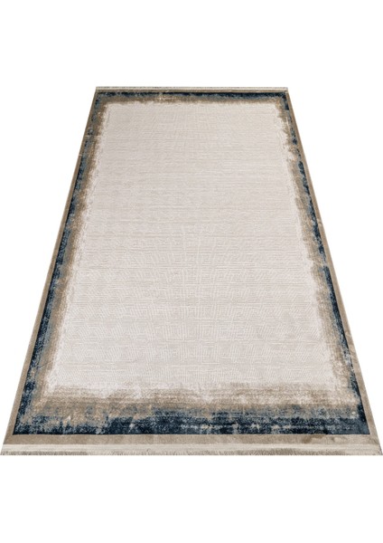 Damoh Çerçeveli Krem Akrilik Dikdörtgen Modern Desenli Akrilik Hav Vermeyen Leke Tutmayan Kolay Temizlenen Yumuşak Makine Salon Yolluk Mutfak Halı fırsatları