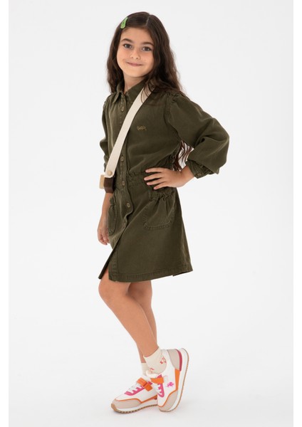 Kız Çocuk Haki Elbise (Jean) 50272317-VR027