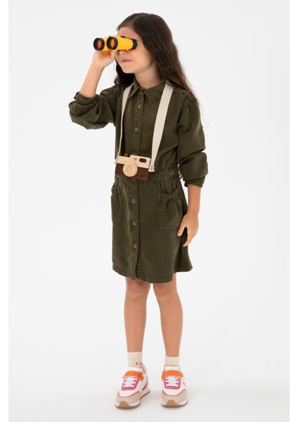 Kız Çocuk Haki Elbise (Jean) 50272317-VR027 fiyatları