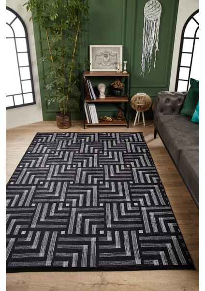 Yezd Gri Modern Etnik Desenli Makinada Yıkanabilir Hav Toz Vermez Leke Tutmayan Kaymaz Taban Dijital Makine Baskı Salon Yolluk Mutfak Halı modelleri