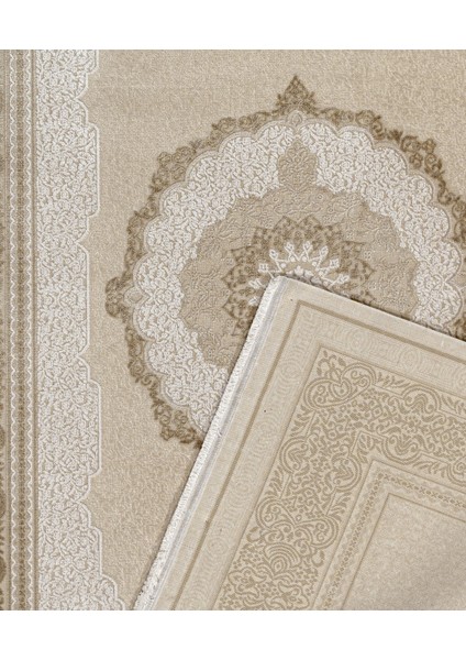 Nainital Çerçeveli Bej Akrilik Dikdörtgen Modern Desenli Akrilik Hav Vermeyen Leke Tutmayan Kolay Temizlenen Yumuşak Makine Salon Yolluk Mutfak Halı modelleri