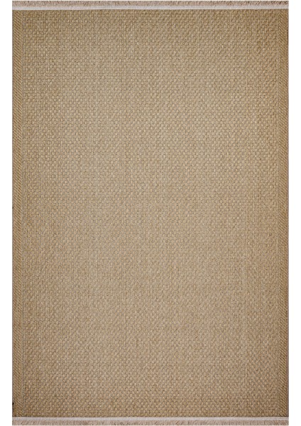 Abjectly Bej Hasır Etnik Modern Desenli Sisal Hav Vermeyen Leke Tutmayan Kolay Temizlenen Yumuşak Makine Salon Yolluk Mutfak Halı