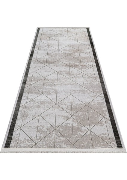 Lancelin Çizgili Gri Akrilik Dikdörtgen Modern Desenli Akrilik Hav Vermeyen Leke Tutmayan Kolay Temizlenen Yumuşak Makine Salon Yolluk Mutfak Halı fırsatları