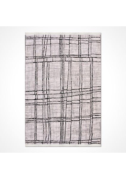 Gri Modern Etnik Desenli Mikro Hav Vermeyen Leke Tutmayan Kolay Temizlenen Yumuşak Makine Salon Yolluk Mutfak Halı