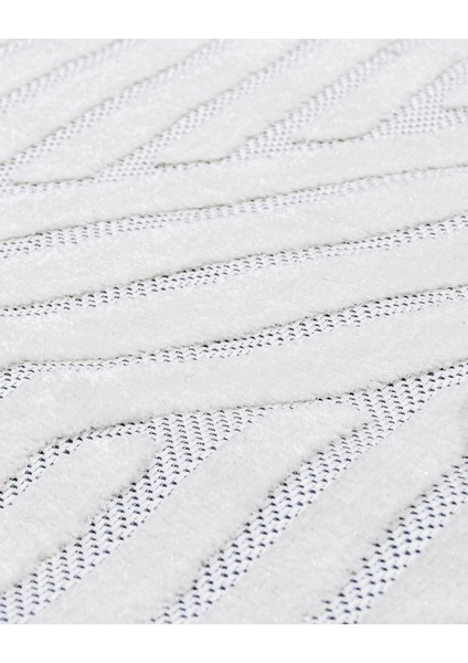 Keysha Beyaz Geometrik Etnik Modern Desenli Hav Vermeyen Leke Tutmayan Kolay Temizlenen Yumuşak Makine Salon Yolluk Mutfak Halı fırsatları