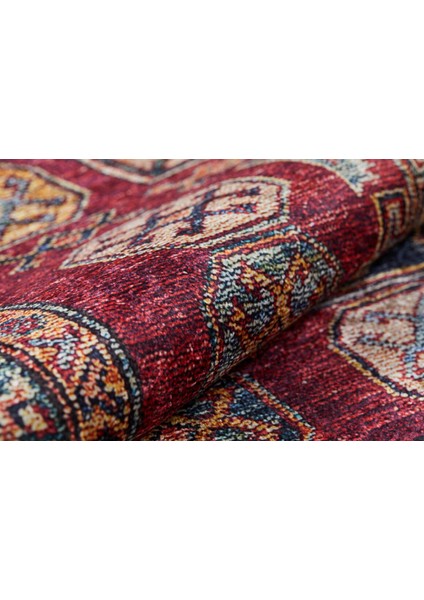 Novotroitsk Kırmızı Modern Etnik Desenli Makinada Yıkanabilir Hav Toz Vermez Leke Tutmayan Kaymaz Taban Dijital Makine Baskı Salon Yolluk Mutfak Halı indirimleri