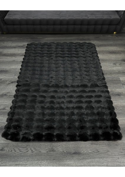 Freda Düz Siyah Polyester Dikdörtgen Modern Desenli Akrilik Hav Vermeyen Leke Tutmayan Kolay Temizlenen Yumuşak Makine Salon Yolluk Mutfak Halı fırsatları