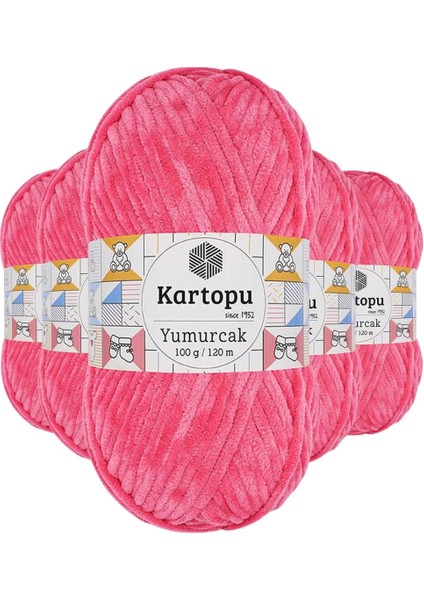 5 Adet Yumurcak Kadife El Örgü Ipi Pembe K798
