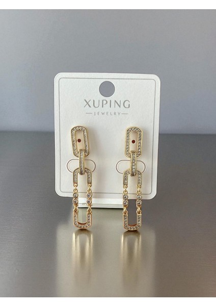 Xuping 14 K Zirkon Taşlı Sallantılı Küpe