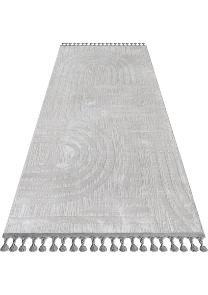 Melvino Geometrik Gri Polyester Dikdörtgen Modern Desenli Akrilik Hav Vermeyen Leke Tutmayan Kolay Temizlenen Yumuşak Makine Salon Yolluk Mutfak Halı indirimleri
