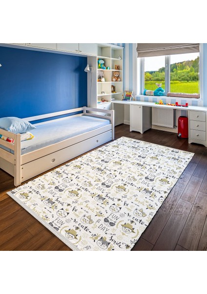 Figürlü Beyaz Pamuk Dikdörtgen Modern Desenli Pamuk Makinada Yıkanabilir Hav Toz Vermez Leke Tutmayan Kaymaz Taban Dijital Makine Baskı Salon Yolluk Mutfak Halı fiyatları