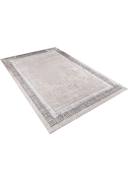 Petropavlovsk Bej Çerçeveli Etnik Modern Desenli Makinada Yıkanabilir Hav Toz Vermez Leke Tutmayan Kaymaz Taban Dijital Makine Baskı Salon Yolluk Mutfak Halı fiyatları